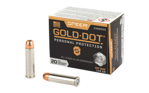 Ammunition Speer Ammunition Speer Gold Dot 357Magnum|38Special SPR GOLD DOT 357MAG 158GR HP 20/200 • Model: Speer Gold Dot